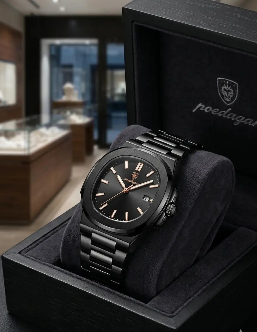 POEDAGAR Luxury Men's Quartz Wristwatch,