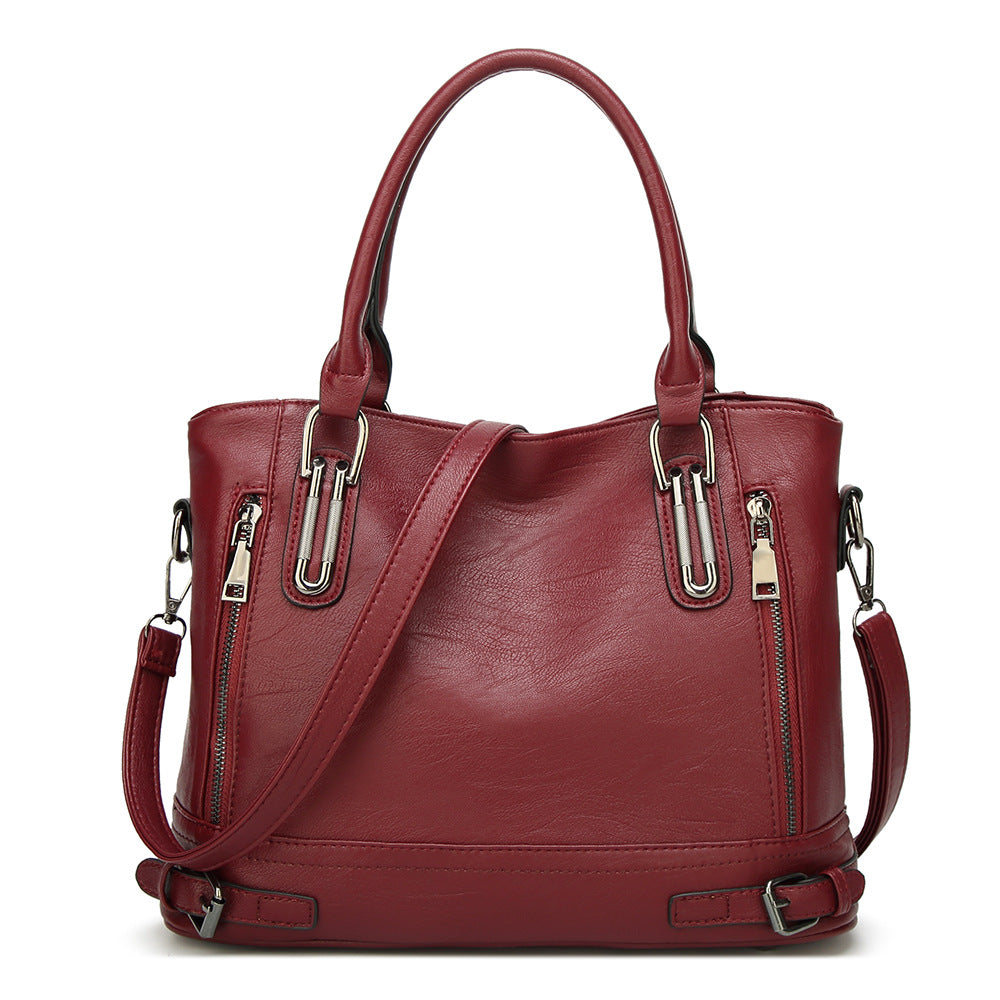 Faux Leather Tote Bag for Women with Adjustable Strap